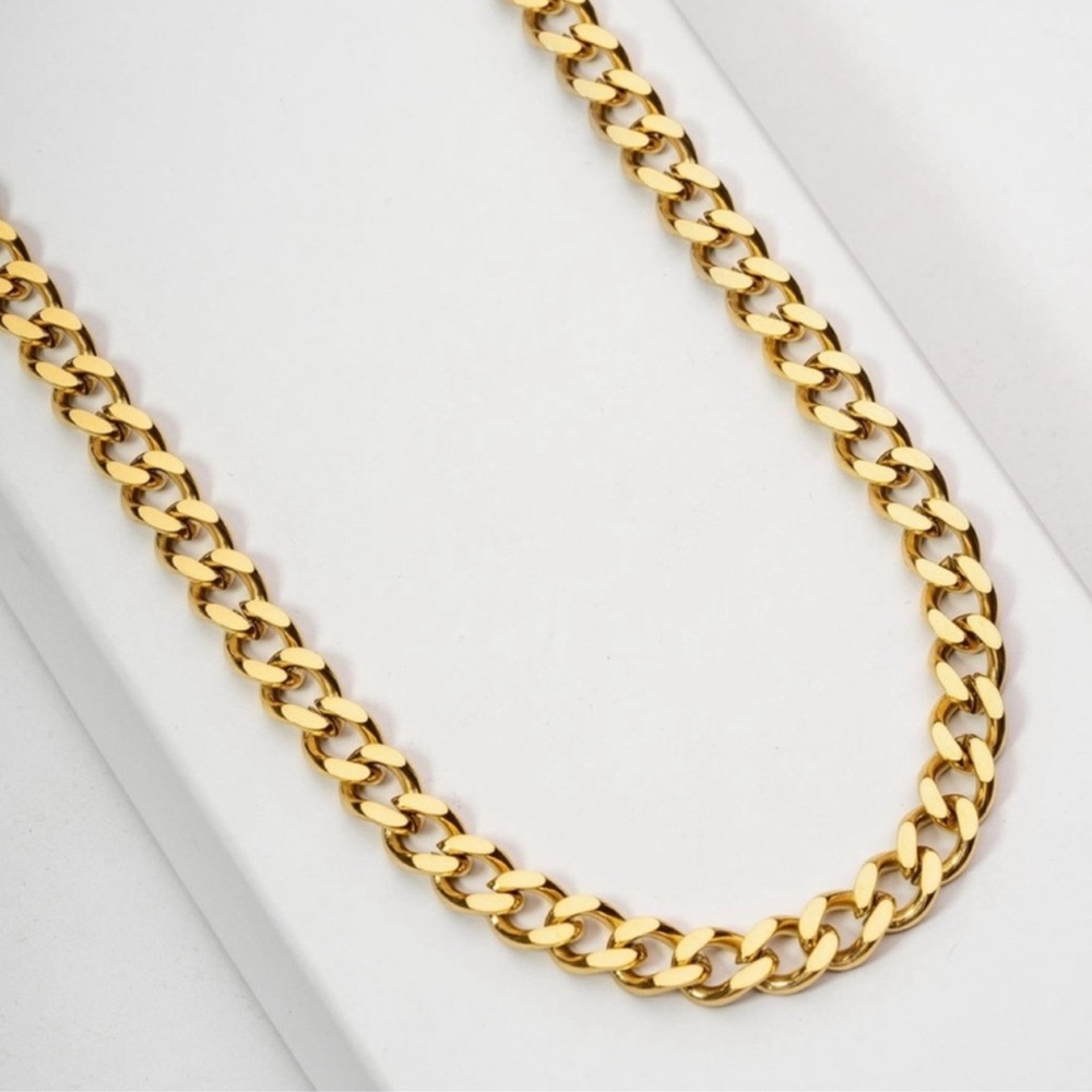 New 18k Gold Unisex Cuban Link Classic Minimalist Chain Handcrafted Necklace - Picture 5 of 16